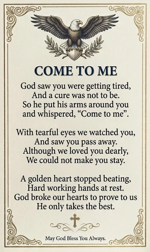Come to Me — Prayer Card
